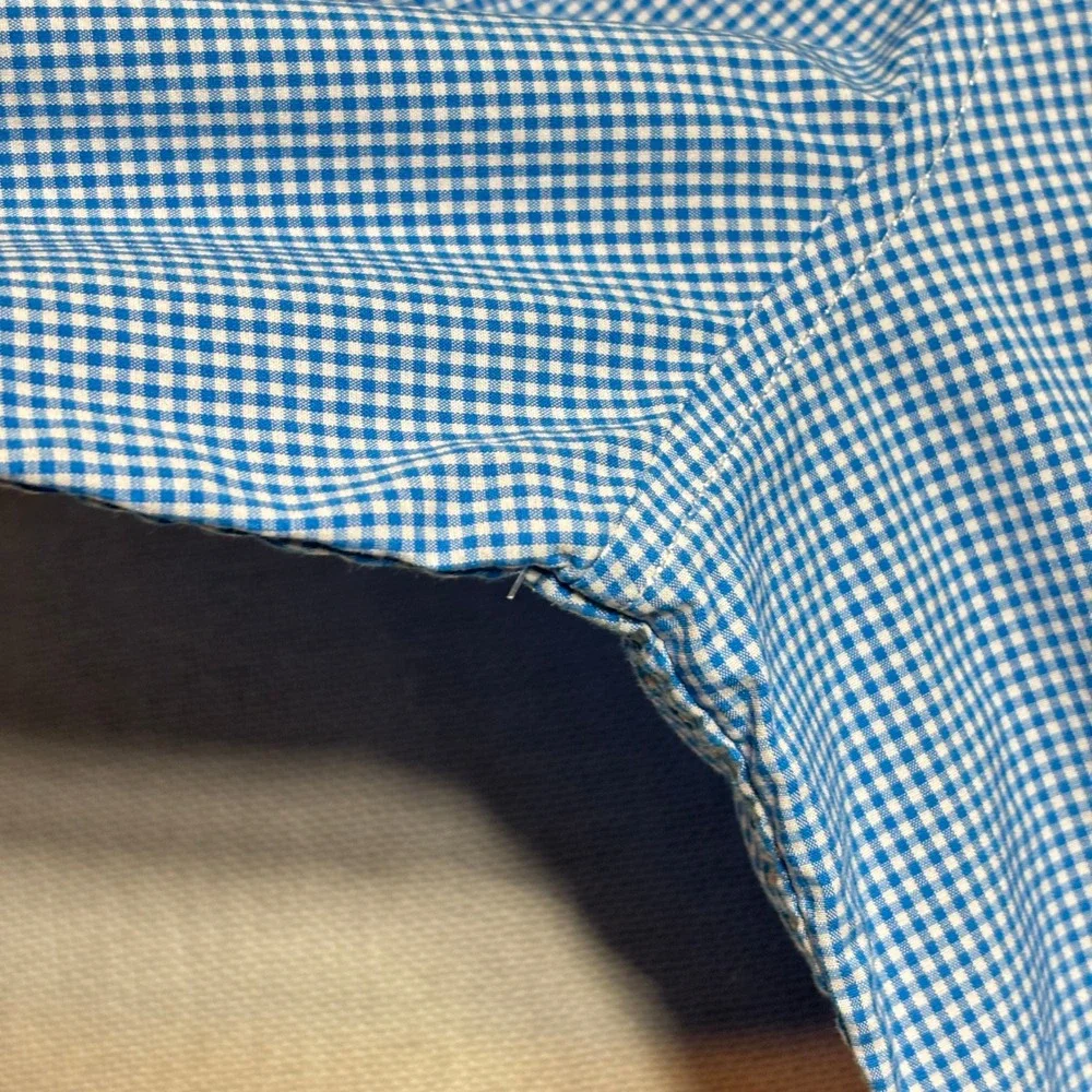 Banana Republic Mens Slim Flex Fit Tech Stretch Cotton Gingham Dress Shirt XXL‎